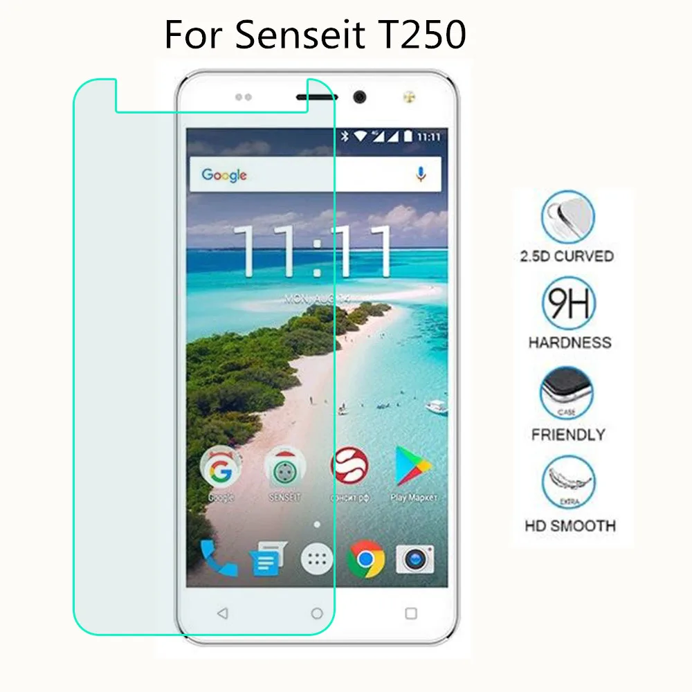 Новое защитное стекло для телефона Senseit T250 закаленное смартфона Передняя пленка