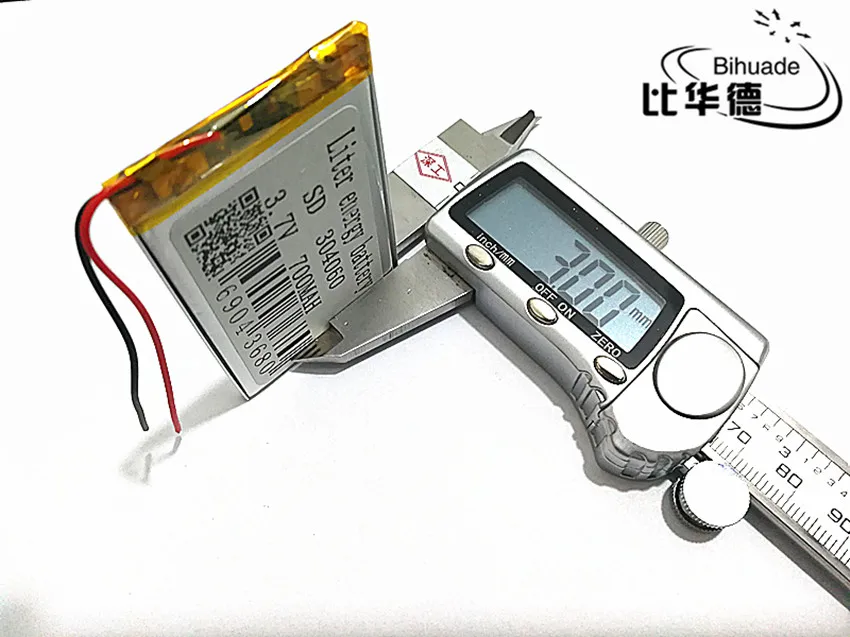 3,7 V, 700 мАч, 304060 PLIB; полимерная литий-ионная/литий-ионный аккумулятор для gps, mp3, mp4, mp5, dvd, bluetooth, мобильный телефон, динамик
