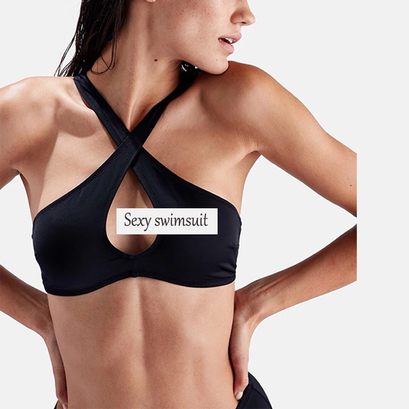 Женский комплект бикини 2019 Крест Холтер Купальник средняя талия сексуальные