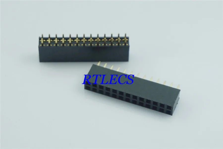 

100 pcs 2.54 mm 0.100" Pitch 2x13 26 Pin Dual Row PCB Female Header Through Hole Straight DIP