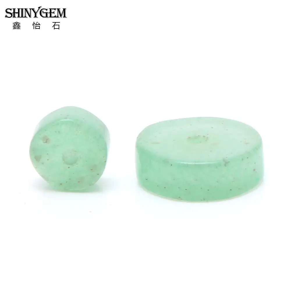Зеленые нефритовые бусины ShinyGem 3*6 мм/3*10 мм плоские круглые из натурального