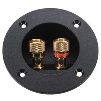 subwoofer speaker terminal connectors round spring cup connector with with 2 gold plated banana jack plug