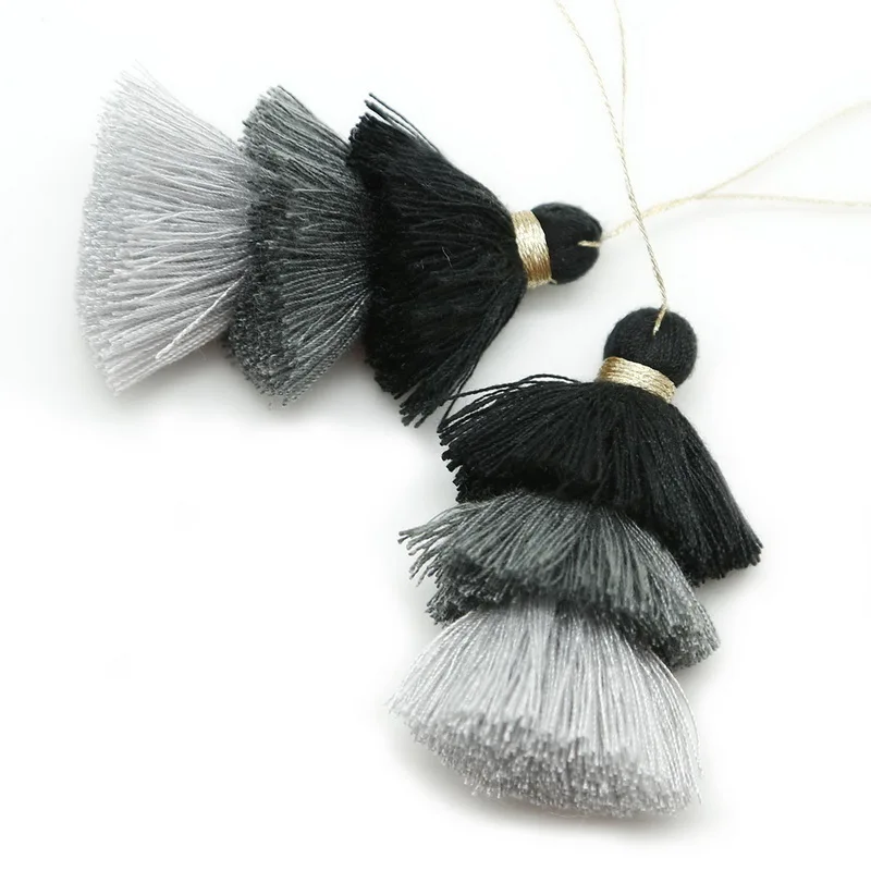 1 шт. 75 мм смешанные цвета шелковые кисточки ожерелье серьги фурнитура DIY для