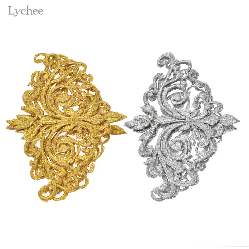Lychee Life 5 шт. золотые и серебряные нашивки для пришивания украшения вышитые одежды
