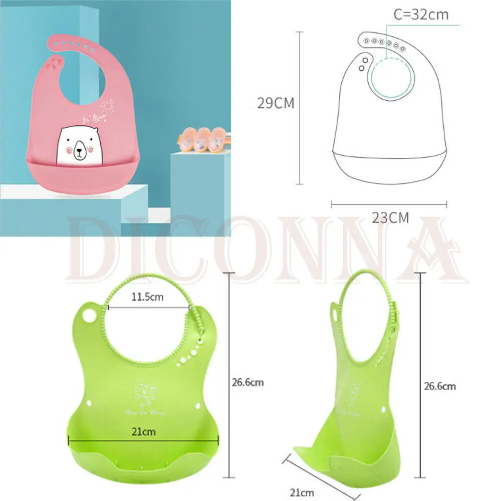 Мультфильм дети силиконовые детские нагрудники регулируемый Водонепроницаемый