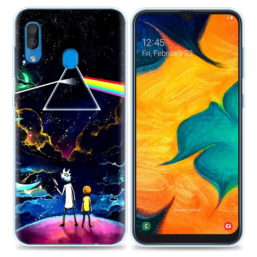 Сумки чехол для samsung мобильного телефона галактики A50 A70 A30 A20 J4 J6 J8 A6 A8 M30 A7 плюс Note 8 9 Рик и Морти черного цвета с рисунком из мультфильма