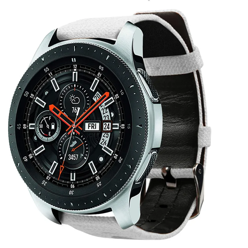 Нейлон+ кожаный ремешок для samsung Galaxy Watch 46 мм gear s3 frontier/Классический 22 мм ремешок для часов холст наручный ремень amazfit