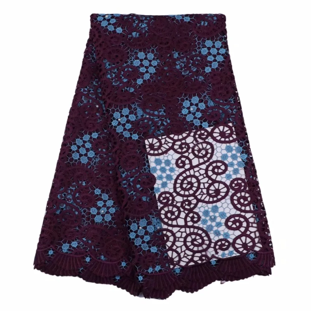Multicolor Guipure Water Soluble Lace Fabric 2019 Embroidered Cord Chemical Fabrics With Stones For Bridal | Дом и сад