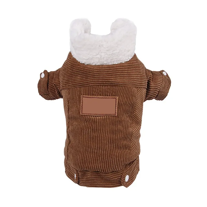 Coffee Puppy Autumn Warm Winter Coat Dog Fold Zip Hoodies Dog Jacket Costume Pet Cat Clothes - Цвет: Coffee