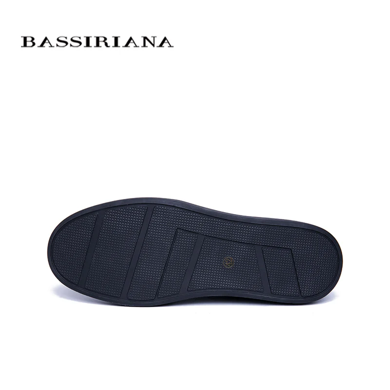 BASSIRIANA New 2019 Genuine Leather men casual shoes lace up comfortable round toe spring autumn 39-45 size handmade | Обувь