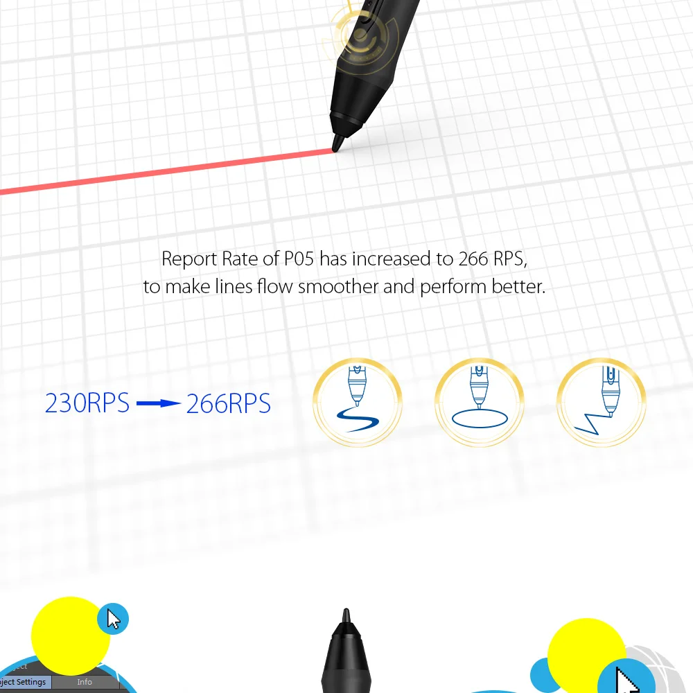 Треугольный Безбатарейный стилус XP-Pen PN05 для графического планшета XP-Pen Deco 01 с ластиком и 8 x сменными наконечниками