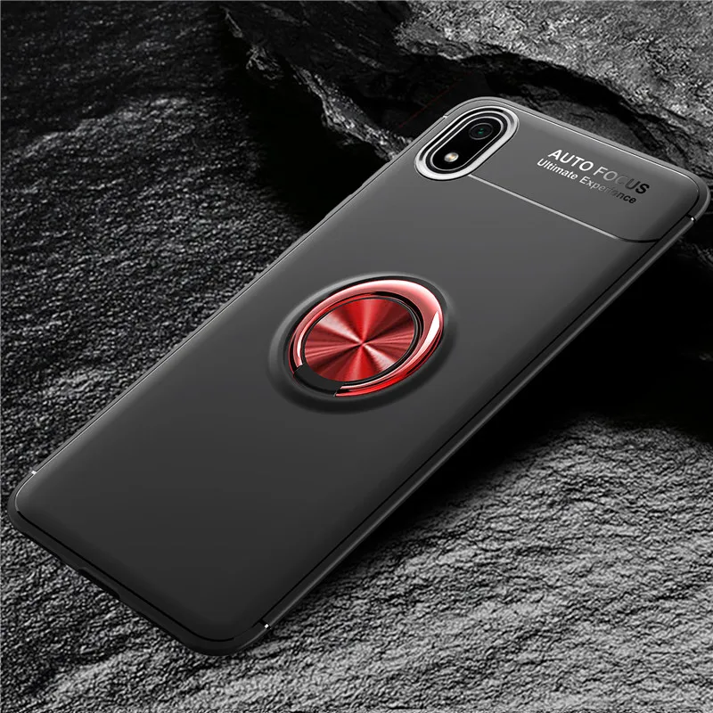 MAKAVO для Xiaomi Redmi 7A Чехол-держатель с кольцом на палец Матовая Мягкая силиконовая задняя крышка для XiAomi Redmi 8A чехол для телефона