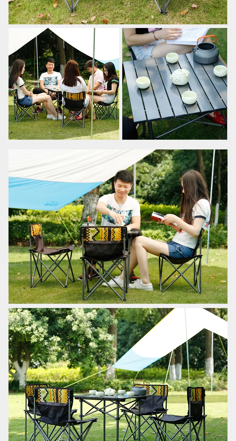Outdoor Picnic Set Portable Folding Tables and Chairs for Camping Folding Table and Chair Set Foldable Aluminum Table