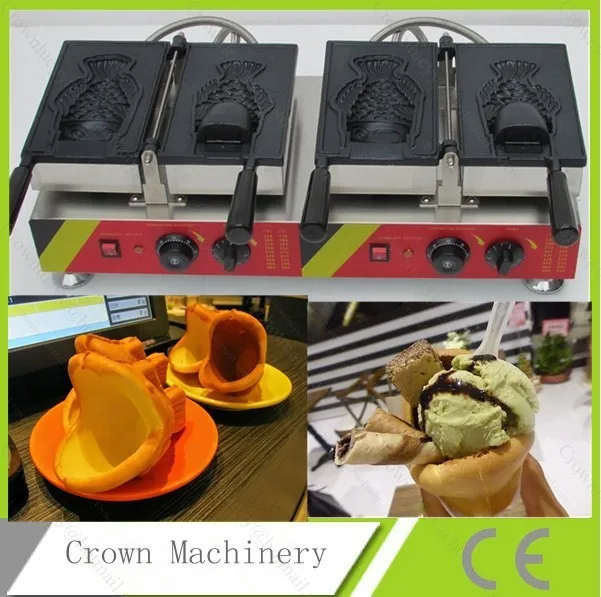 Электрическое открытое мороженое taiyaki Мороженое Taiyaki|cream dalfour|fish feed processing machinefish