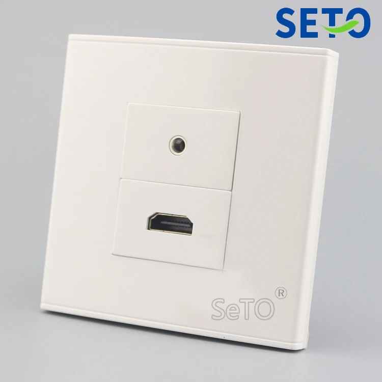 SeTo 86 Тип HDMI + 3 5 мм разъем для наушников панель настенная гнездо Keystone Лицевая