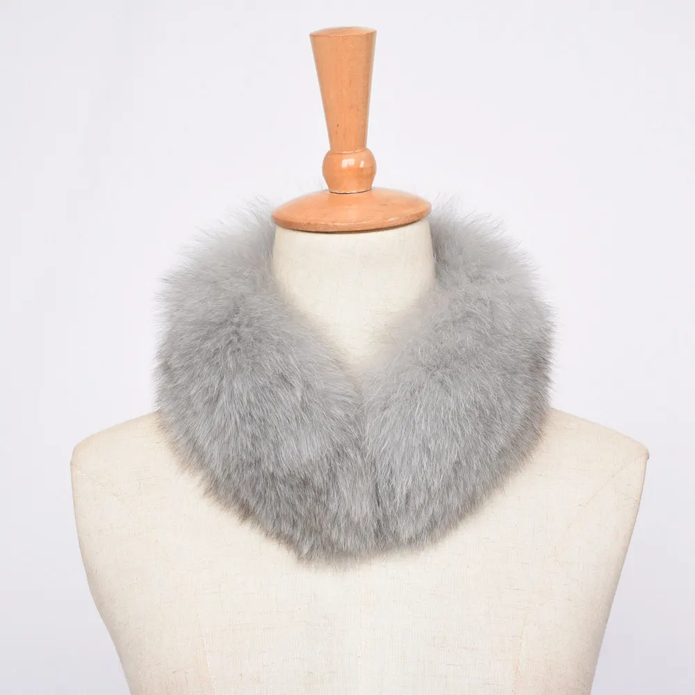 Medium Grey Женские шарфы из натурального Лисьего меха, Новое поступление, 13 цветов, зимний толстый теплый модный стильный высококачественный натуральный меховой шарф S7394 - Цвет: Medium Grey
