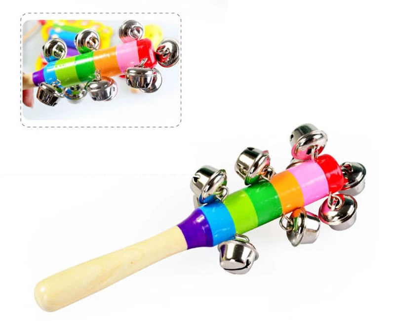 Лидер продаж деревянная палочка 18 см два стиля колокольчиков Радужный ручной