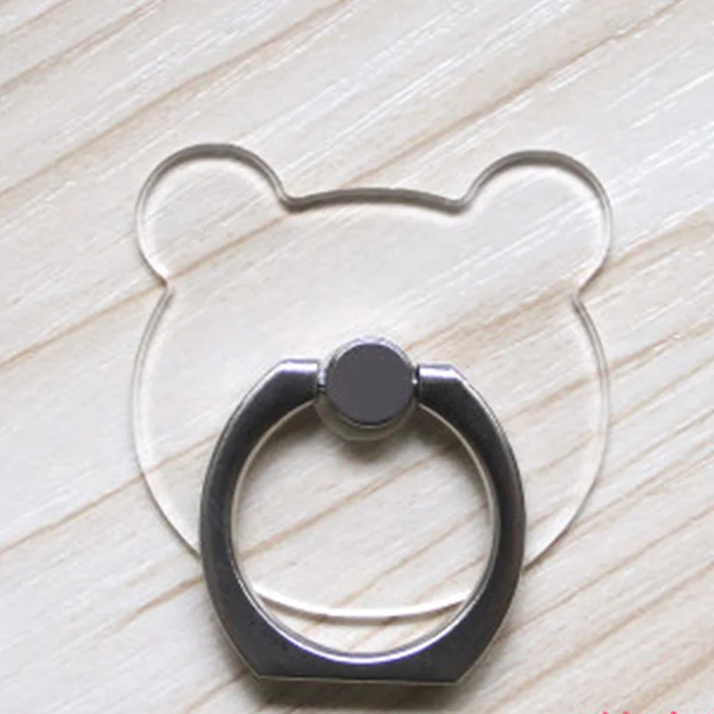 transparent bear Кольцо на палец для мобильного телефона, подставка для мобильного телефона, держатель для смартфона для iPhone, samsung, Круглый автомобильный держатель, подставка для мотоцикла - Цвет: transparent bear