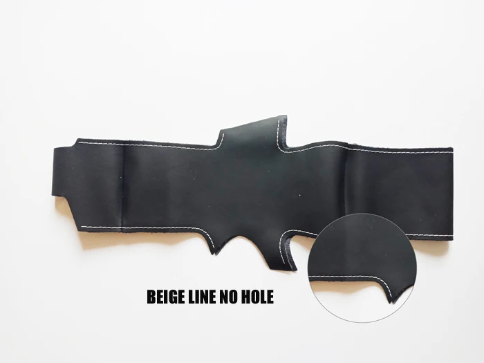 beige line No hole Высокое качество воловья кожа верхний слой ручной работы Швейные чехлы на руль защита для Volkswagen VW Golf 6 Mk6/Sagitar/Polo - Название цвета: beige line No hole