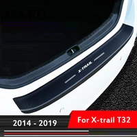 for nissan x trail x trail t32 2017 2018 2019 2021 car accessories carbon fiber pu inner rear bumper protector plate cover trim