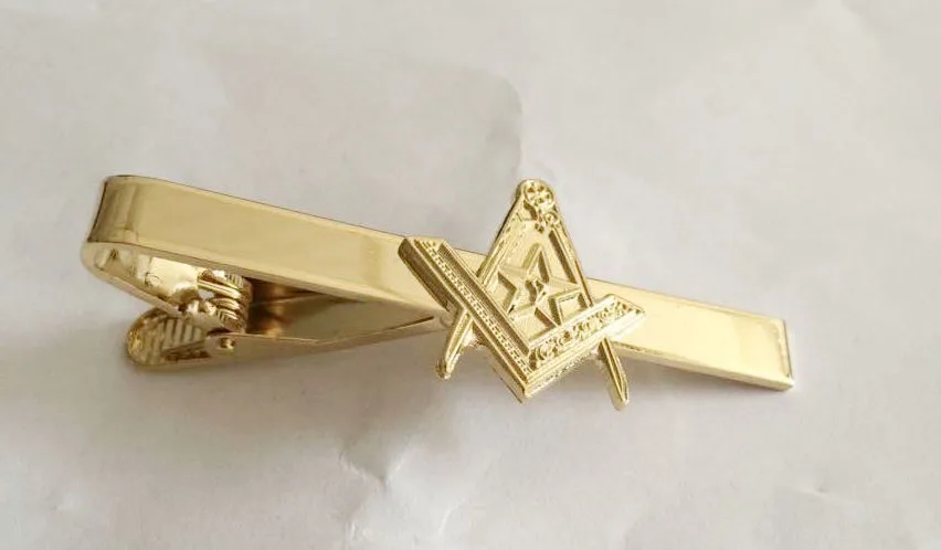 

Factory Wholesale Square & Compass with Star Tie Bar Clip - 3/4" Tall