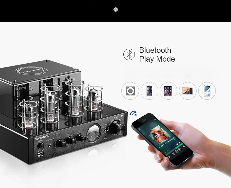 MS-10DMKII MP3 HiFi 2,0 домашний аудио Bluetooth вакуумный ламповый встроенный усилитель вход USB/AUX усилитель мощности 6P1*2+ 6N1*2