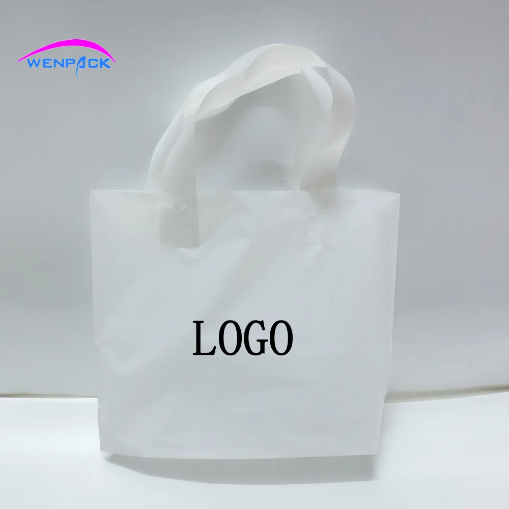 white Индивидуальный принт логотипа полиэтиленовый пакет для подарков, ручка упаковки мешок/хозяйственные сумки для одежды 40x30+ 10 см - Цвет: white