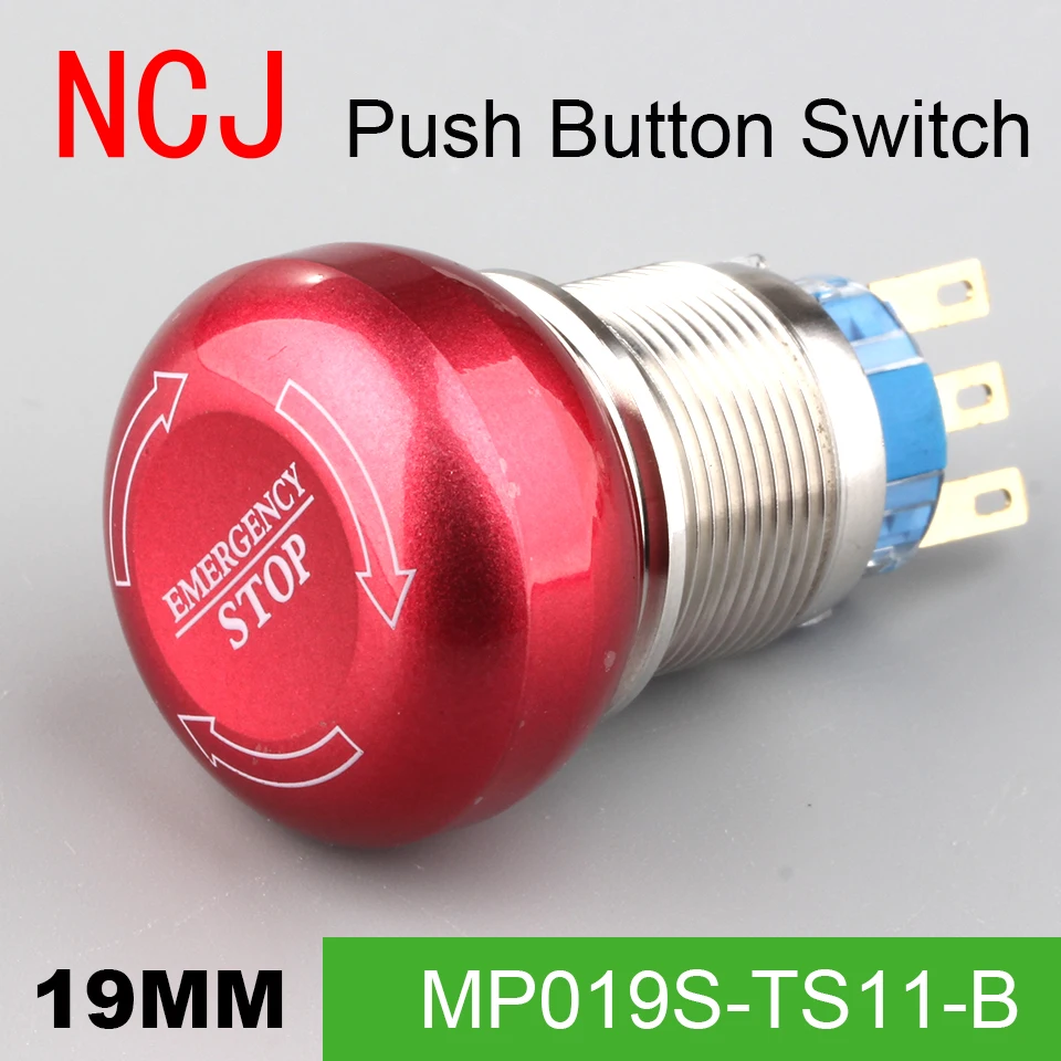 NCJ 19mm STOP Pattern Waterproof Stainless Steel Emergency Push Button Switch Elevator emergency button Failure stopped Обустройство