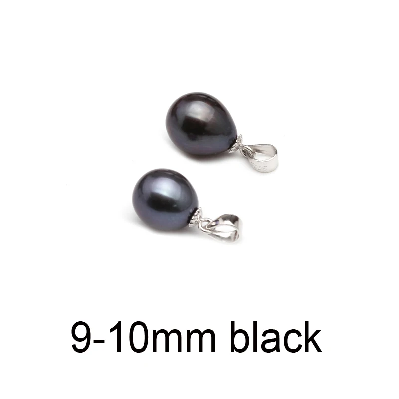 black pearl Подвеска из пресноводного жемчуга, серебро 925 пробы, 9-10 мм, ювелирные изделия из натурального жемчуга - Цвет камня: black pearl