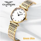 Часы наручные GUANQIN женские кварцевые, роскошные Брендовые повседневные модные ультра тонкие дизайнерские золотистые серебристые стальные наручные, 6 мм