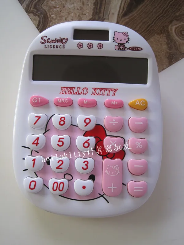 Hello Kitty розовый KT кошка милый компьютер мультфильм калькулятор ключи kt 777|cartoon