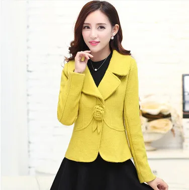 2020 новое осенне зимнее пальто женское тонкое Короткое шерстяное с отворотом на