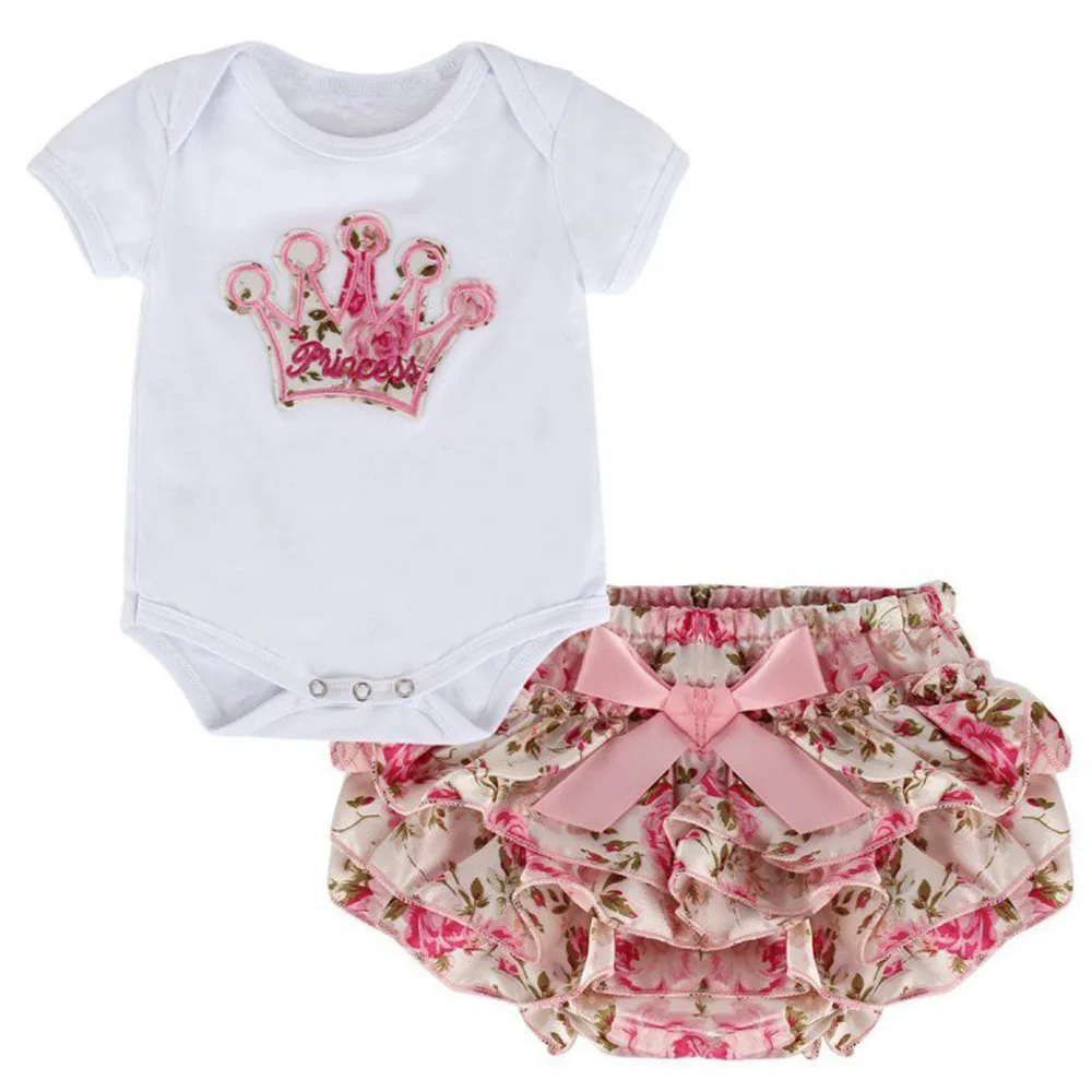 Комплект из 2 предметов боди для маленьких девочек с мини трусиками футболка