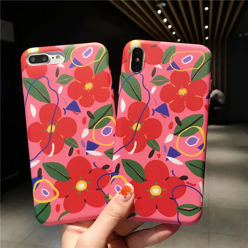 Flower Silicone Case For iPhone 8 8plus 7 Plus Phone Soft iphone 6 s 6s X XR XS Max Cases Cover Coque Funda Bag |