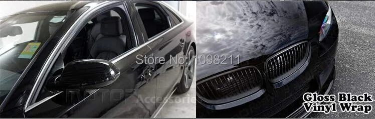 Яркая черная виниловая пленка 60 см x 152 Автомобильная Модифицированная наклейка в
