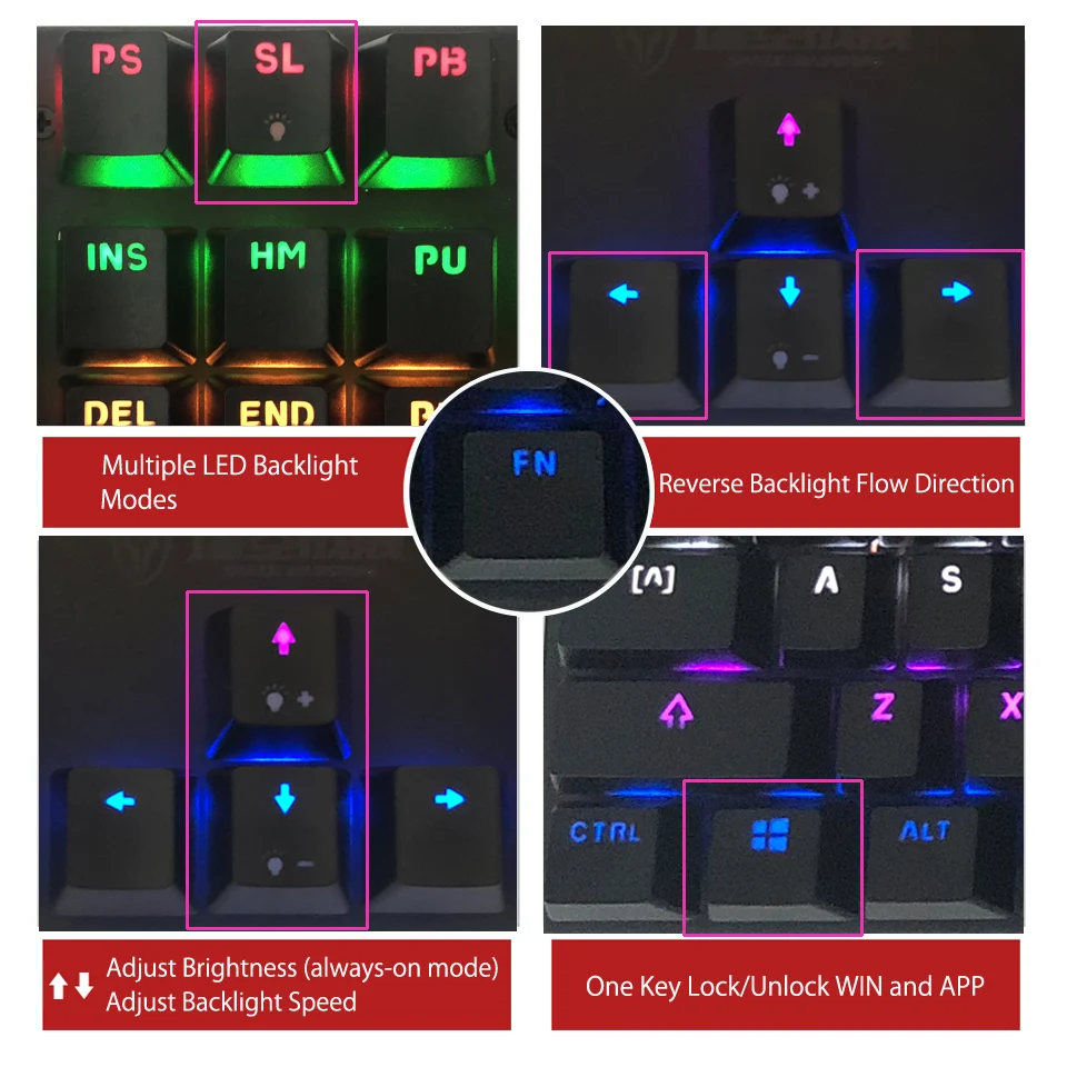 JK300 USB Проводная игровая клавиатура Механическая синяя ось RGB подсветка