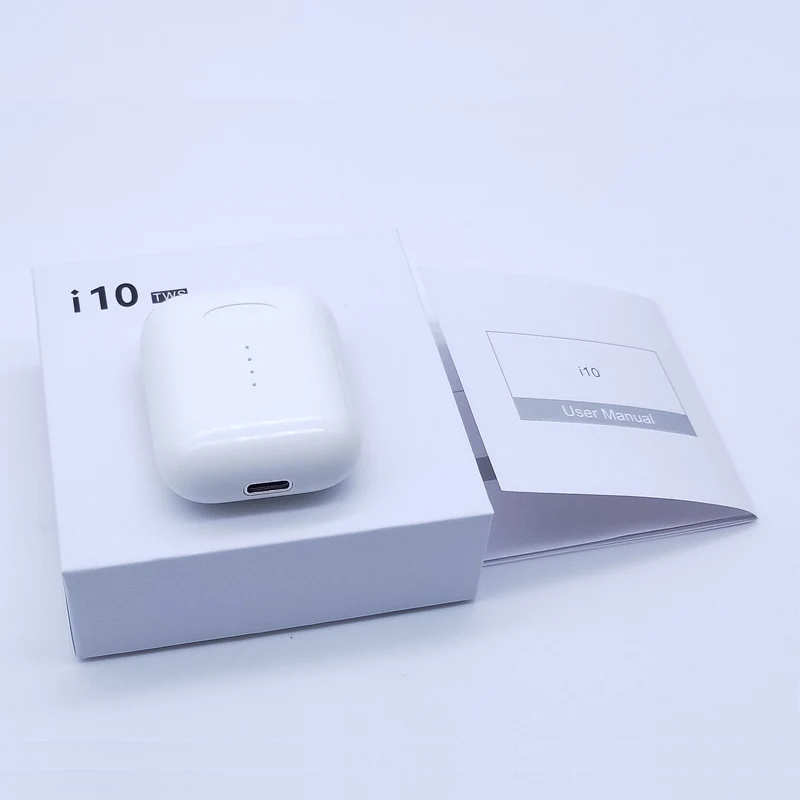 Оригинальные наушники i10 TWS Bluetooth 5,0, беспроводные наушники с микрофоном, Беспроводная зарядка, сенсорное управление, наушники-1:1, гарнитура