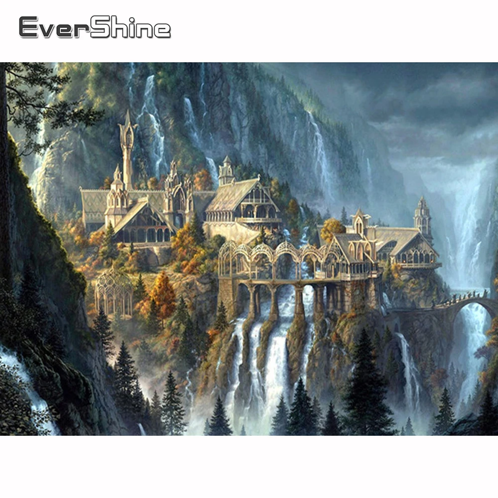 

Evershine Diamond Painting Scenery Diamond Embroidery Castle Full Square Drill Diamond Mosaic Pictures Of Rhinestone Wall Decor
