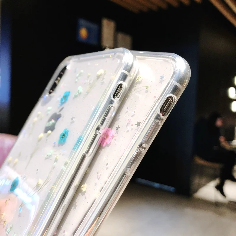 Для iphone XS Max чехол натуральные настоящие цветы специальный для XR крышка HD