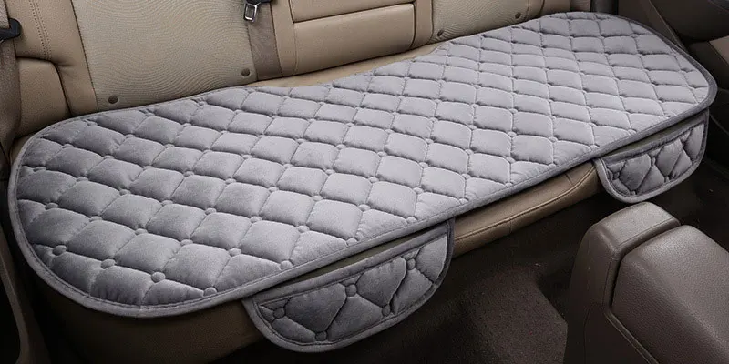 gray 2 seat Автомобильные сиденья Coves протектор коврик авто сиденье Подушка Нескользящая сохраняющая тепло зимняя плюшевая бархатная задняя подушка сиденья автомобильные аксессуары - Название цвета: gray 2 seat
