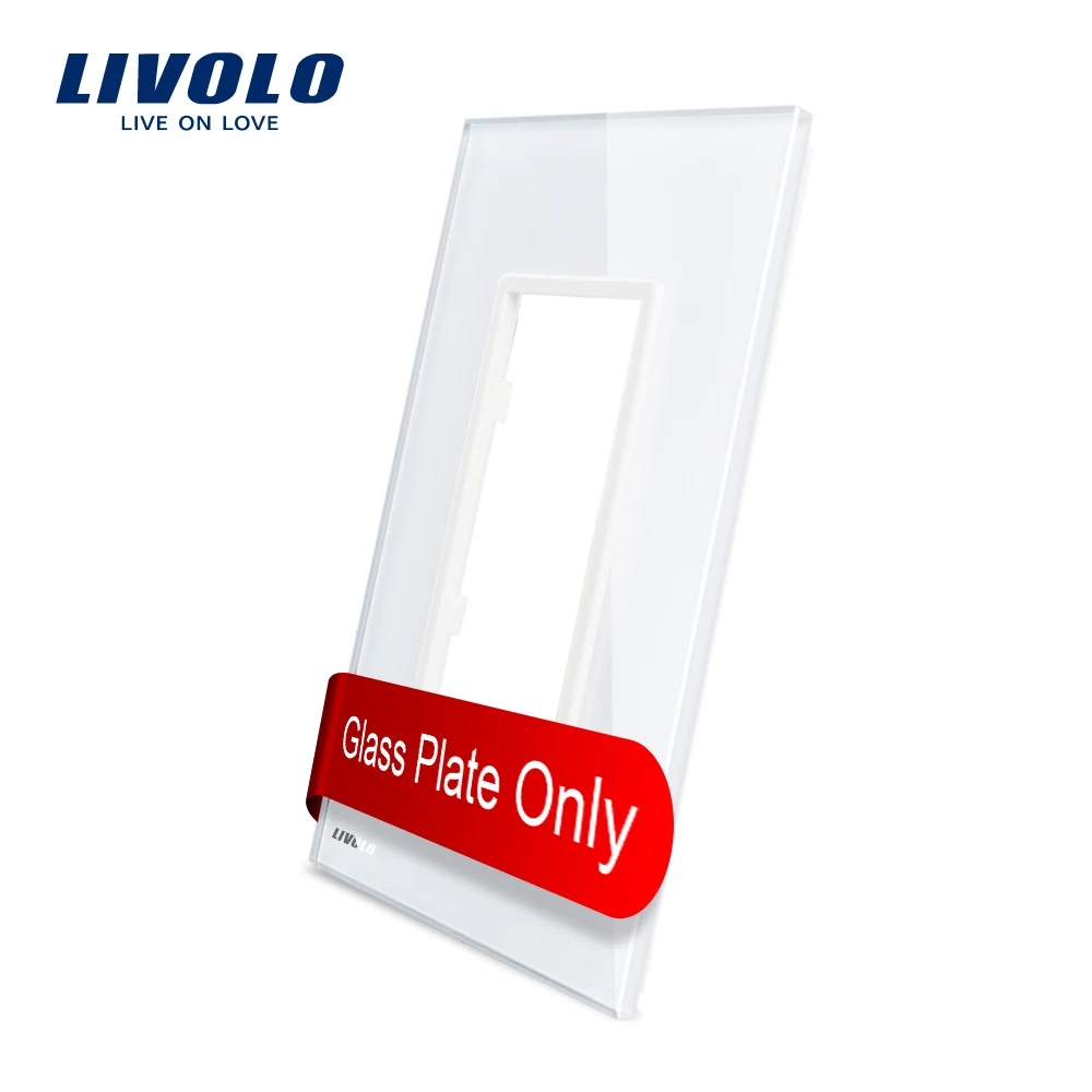 Livolo US standard Luxury White/Black Pearl Crystal Glass 125mm*78mm Single Panel For Wall Switch Socket VL-C5-SR-11/12 | Обустройство