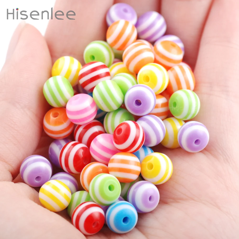 100 шт./упаковка полосатые бусины для изготовления браслетов|round beads|beads diystriped beads |