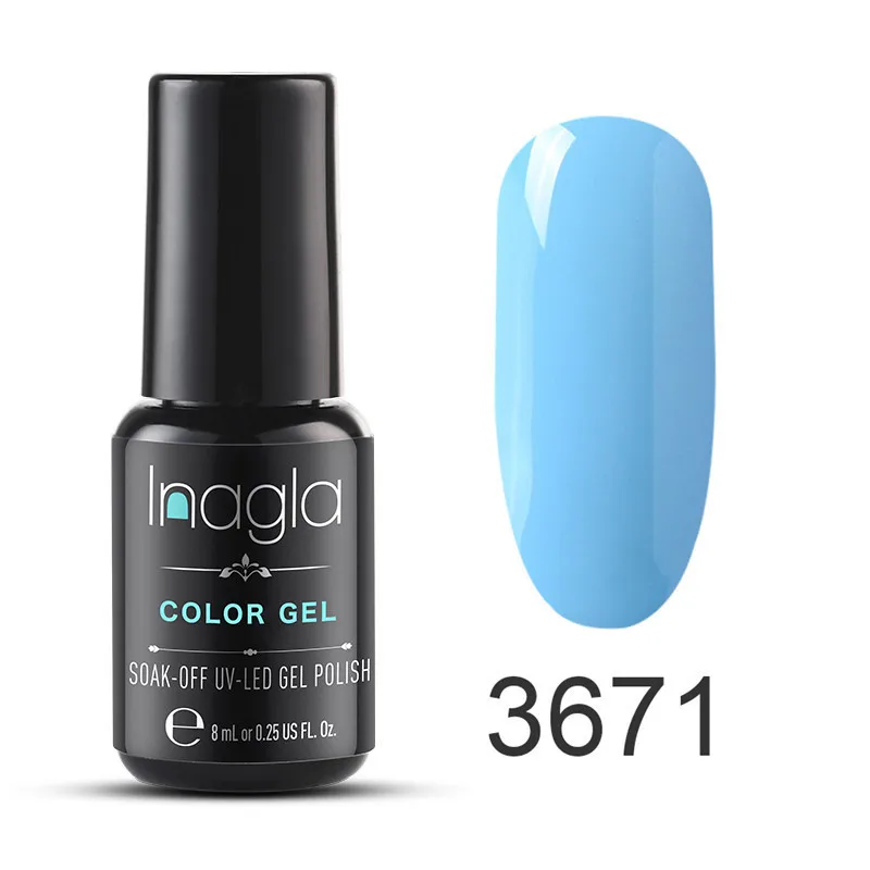 

Inagla Blue Colors Nail Art Gel 8ML UV LED Lamp Pure Gel Nail Polish Long-lasting Top Base Soak Off Varnish Lacquer Nail Gel