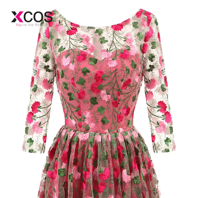XCOS Robe De Soiree 2018 элегантное платье с вырезом &quotлодочка&quot Роскошная вышивка