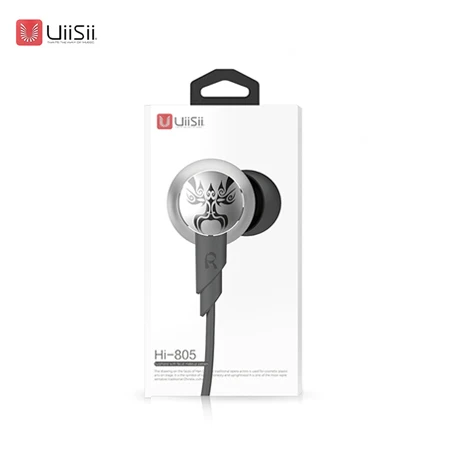UiiSii HI-805 наушники с шумоподавлением 3,5 мм затычка для ушей HiFi музыкальные спортивные наушники с микрофоном для IOS и Android игр - Цвет: Серебристый