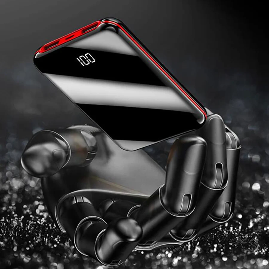 Компактный внешний аккумулятор на 10000 мА · ч портативный с USB Пауэр банк для Xiaomi Mi 9