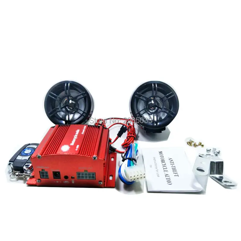 Мотоцикл аудио звук Системы MP3 плеера fm радио стерео Поддержка TF карты USB Aux в