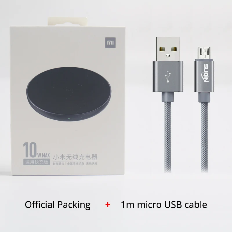 and android cable Xiaomi Qi Беспроводное зарядное устройство 10 Вт макс быстрая Беспроводная зарядка для iPhone X XR 8 samsung S9/S9+ S8 Note 9 - Тип штекера: and android cable
