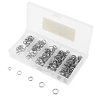 Рыболовное кольцо с двойной петлей из нержавеющей стали, 250 шт.партия, 5 размеров, смешанный раздельный зажим, поворотный быстросменный соединитель крючка в пластиковой коробке