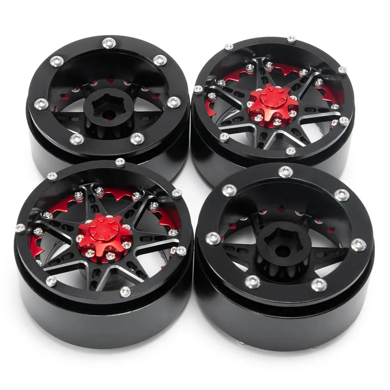 AXSPEED черный + красный Beadlock колесный обод Hub 2 дюймов для 1/10 RC SCX10 Wraith 90018 Rock Crawler Car |